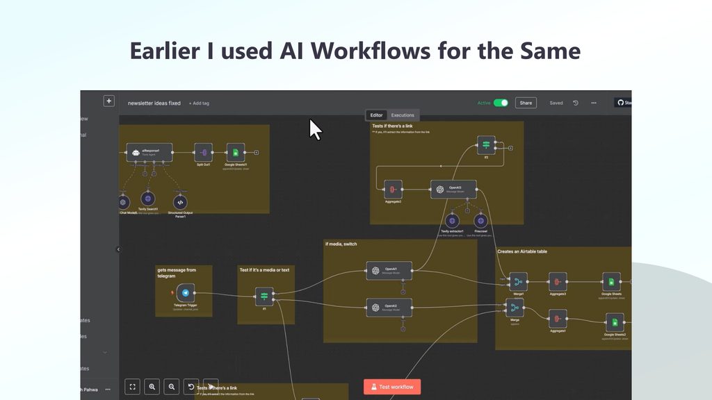 Slide 35: Earlier I used AI Workflows for the Same