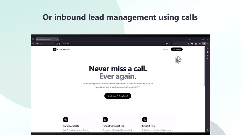 Slide 43: Or inbound lead management using calls